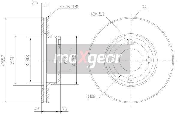 Tarcza hamulcowa MAXGEAR 19-0997