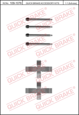 Zestaw akcesoriów montażowych  klocków hamulcowych QUICK BRAKE 109-1076