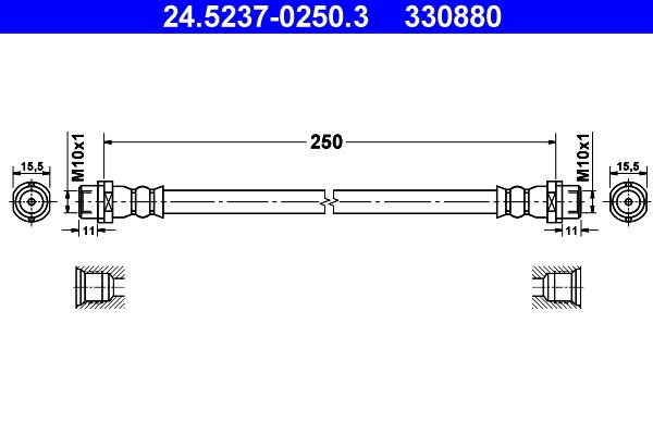 Przewód hamulcowy elastyczny ATE 24.5237-0250.3