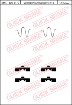 Zestaw akcesoriów montażowych  klocków hamulcowych QUICK BRAKE 109-1170