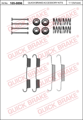 Zestaw montażowy szczęk hamulcowych QUICK BRAKE 105-0896