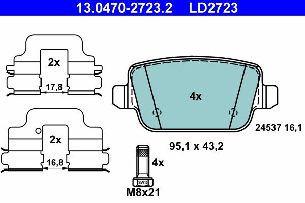 Klocki hamulcowe ATE 13.0470-2723.2