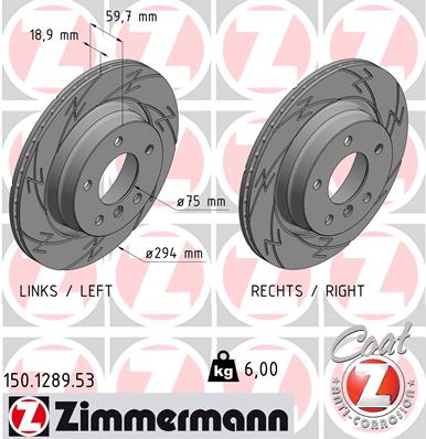 Tarcza hamulcowa ZIMMERMANN 150.1289.53