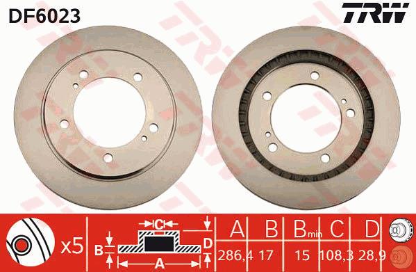 Tarcza hamulcowa TRW DF6023