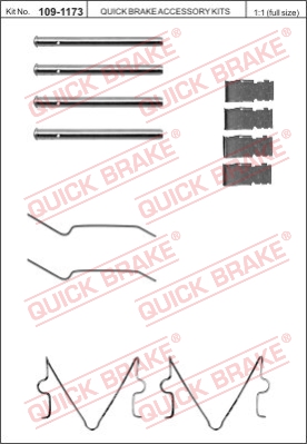 Zestaw akcesoriów montażowych  klocków hamulcowych QUICK BRAKE 109-1173