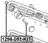 śruba do regulacji pochylenia koła FEBEST 1298-001-KIT