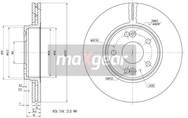 Tarcza hamulcowa MAXGEAR 19-1299