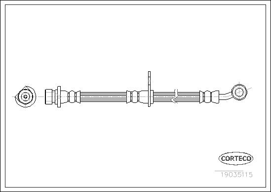 Przewód hamulcowy elastyczny CORTECO 19035115