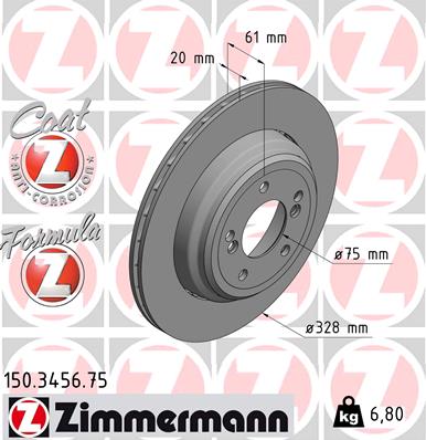 Tarcza hamulcowa ZIMMERMANN 150.3456.75