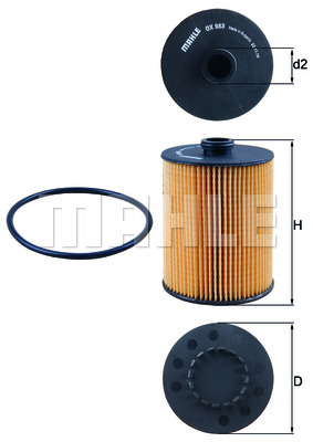 Filtr oleju MAHLE OX 983D