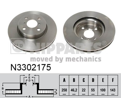 Tarcza hamulcowa NIPPARTS N3302175