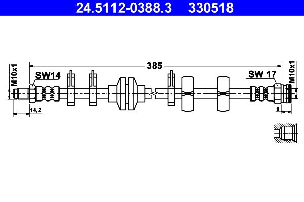 Przewód hamulcowy elastyczny ATE 24.5112-0388.3