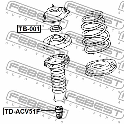 Dystans gumowy FEBEST TD-ACV51F