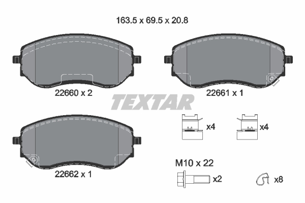 Klocki hamulcowe TEXTAR 2266001