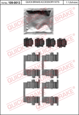Zestaw akcesoriów montażowych  klocków hamulcowych QUICK BRAKE 109-0013