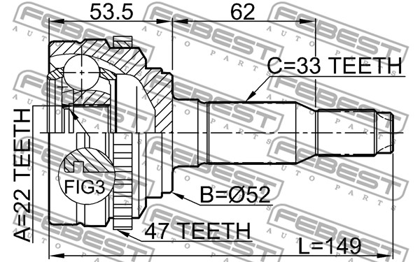 Przegub FEBEST 1110-J200A47