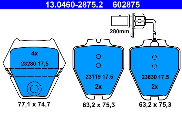 Klocki hamulcowe ATE 13.0460-2875.2