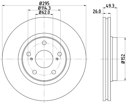 Tarcza hamulcowa HELLA 8DD 355 114-281