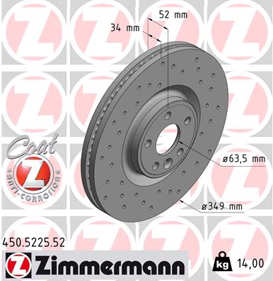 Tarcza hamulcowa ZIMMERMANN 450.5225.52