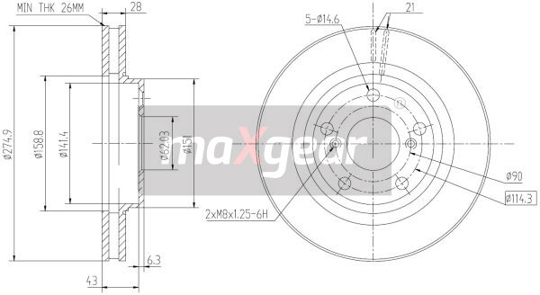 Tarcza hamulcowa MAXGEAR 19-2562