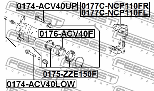 Tłoczek zacisku hamulcowego FEBEST 0176-ACV40F