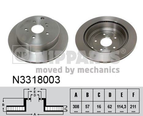 Tarcza hamulcowa NIPPARTS N3318003