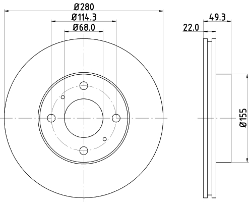 Tarcza hamulcowa HELLA 8DD 355 107-991