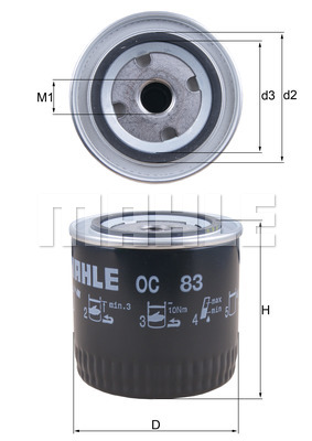 Filtr oleju MAHLE OC 83