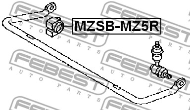 Guma stabilizatora FEBEST MZSB-MZ5R