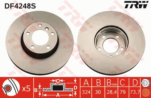 Tarcza hamulcowa TRW DF4248S