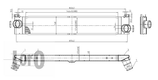 Chłodnica powietrza intercooler ABAKUS 016-018-0006