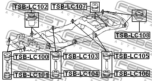 Łożyskowanie  korpusu osi FEBEST TSB-LC104