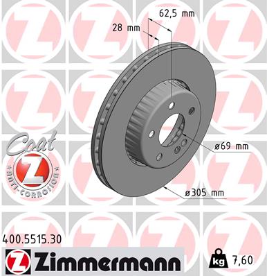 Tarcza hamulcowa ZIMMERMANN 400.5515.30