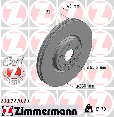 Tarcza hamulcowa ZIMMERMANN 290.2270.20