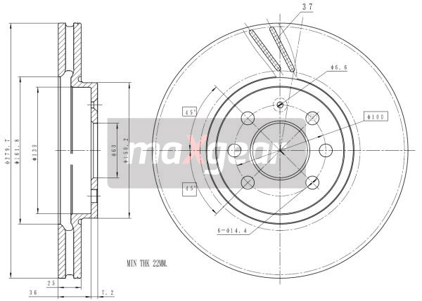 Tarcza hamulcowa MAXGEAR 19-1065