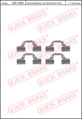 Zestaw akcesoriów montażowych  klocków hamulcowych QUICK BRAKE 109-1684