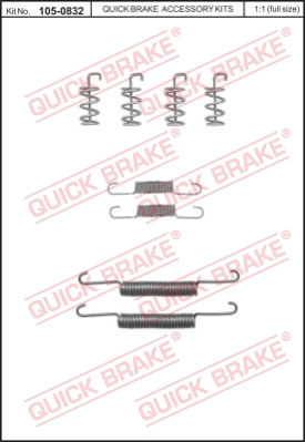 Zestaw montażowy szczęk hamulcowych QUICK BRAKE 105-0832