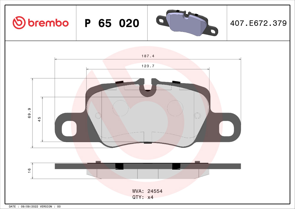 Klocki hamulcowe BREMBO P 65 020