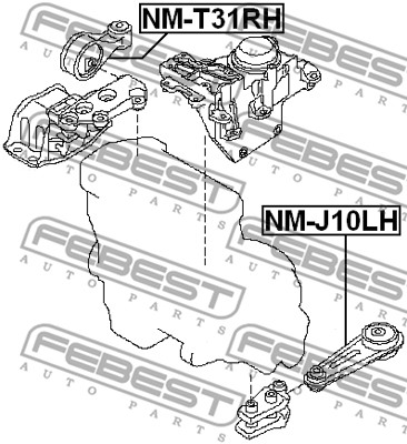 Poduszka silnika FEBEST NM-T31RH