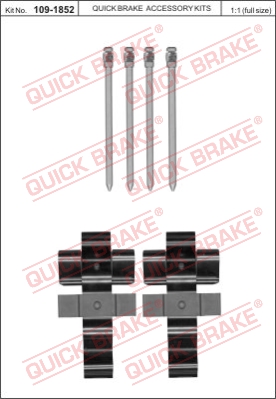 Zestaw akcesoriów montażowych  klocków hamulcowych QUICK BRAKE 109-1852