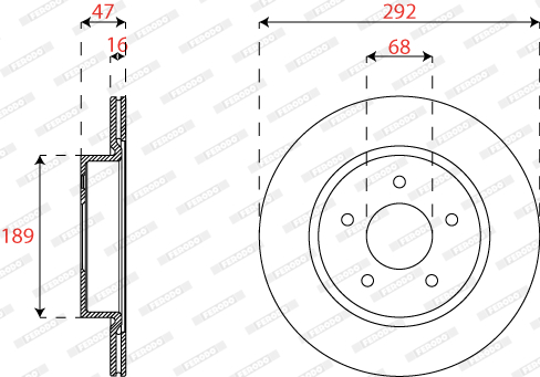 Tarcza hamulcowa FERODO DDF2786C