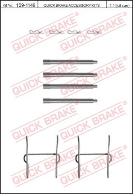 Zestaw akcesoriów montażowych  klocków hamulcowych QUICK BRAKE 109-1149