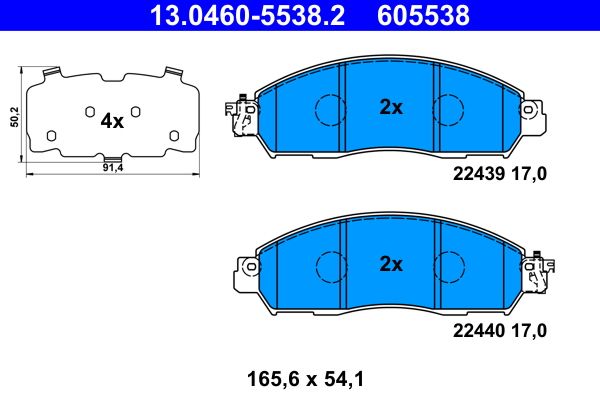 Klocki hamulcowe ATE 13.0460-5538.2