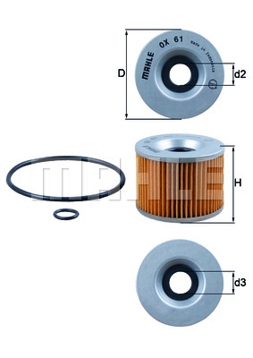Filtr oleju MAHLE OX 61D