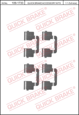 Zestaw akcesoriów montażowych  klocków hamulcowych QUICK BRAKE 109-1733