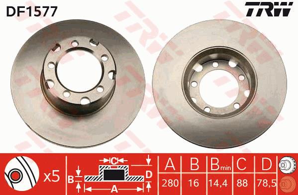 Tarcza hamulcowa TRW DF1577