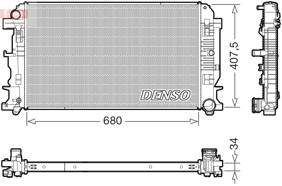 Chłodnica, układ chłodzenia silnika DENSO DRM17117