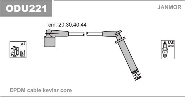 Przewody zapłonowe JANMOR ODU221