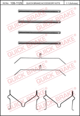 Zestaw akcesoriów montażowych  klocków hamulcowych QUICK BRAKE 109-1129