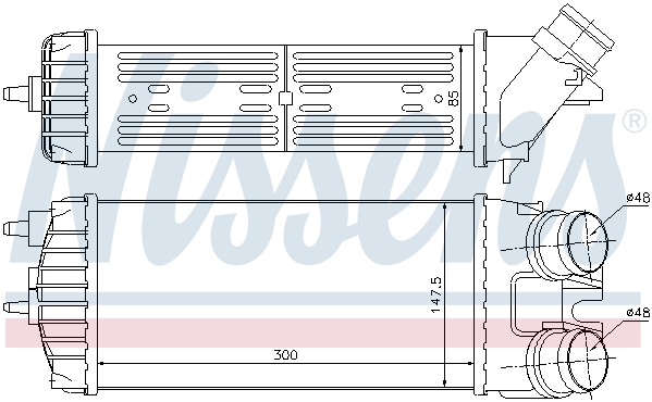 Chłodnica powietrza intercooler NISSENS 96550